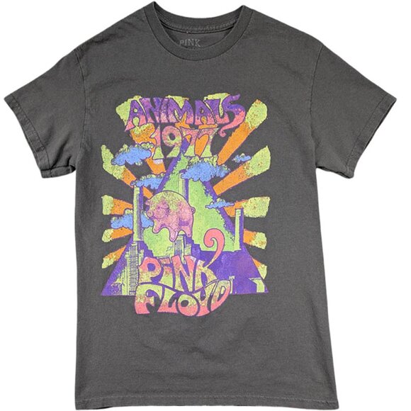 Pink Floyd T Shirt Mens S Gray 70's Classic Rock Psychedelic Album Art Animals - Picture 1 of 10